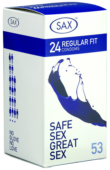 Sax  Regular 24 Condoms Display Box of 3 Packs