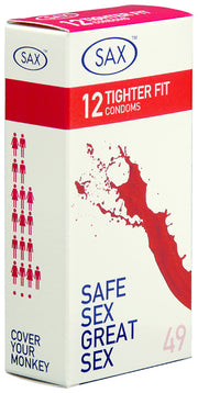 Sax Tighter Fit 12 Condoms Shelf Pack