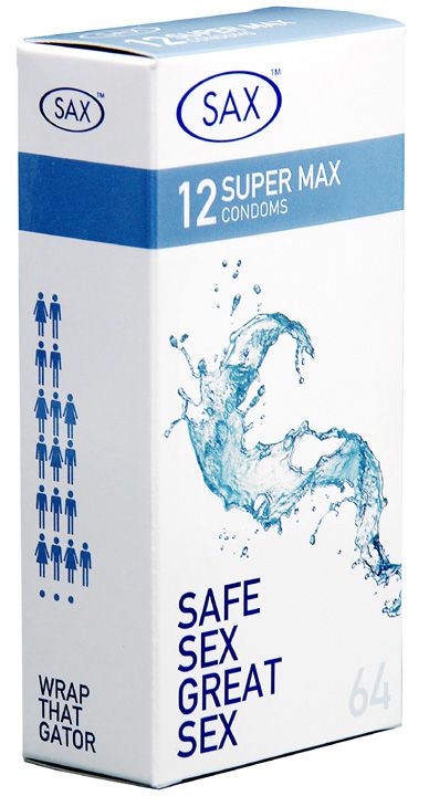 Sax Super Max Fit 12 Condoms Display Box of 6 Packs