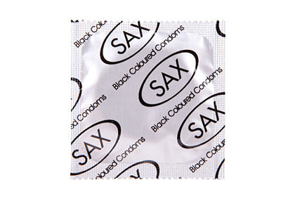 Sax Black Coloured Regular Condoms 53mm -  Clip Lock Bag of 144