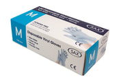 Sax Disposable Vinyl Gloves - Medium Size - Box of 100