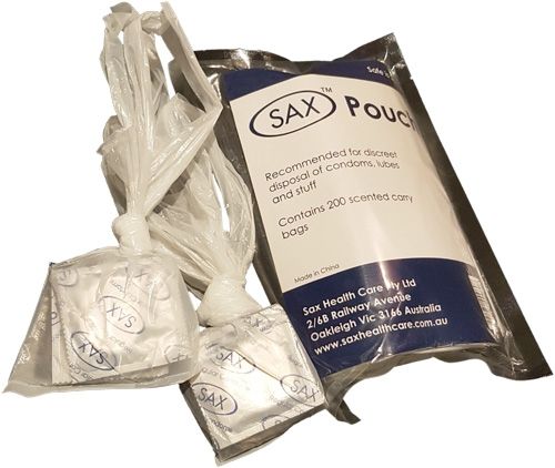 Sax Pouch -Bag of 200 Lemon or Lavender scented disposal bags - 18cmx25cm plus tie loops